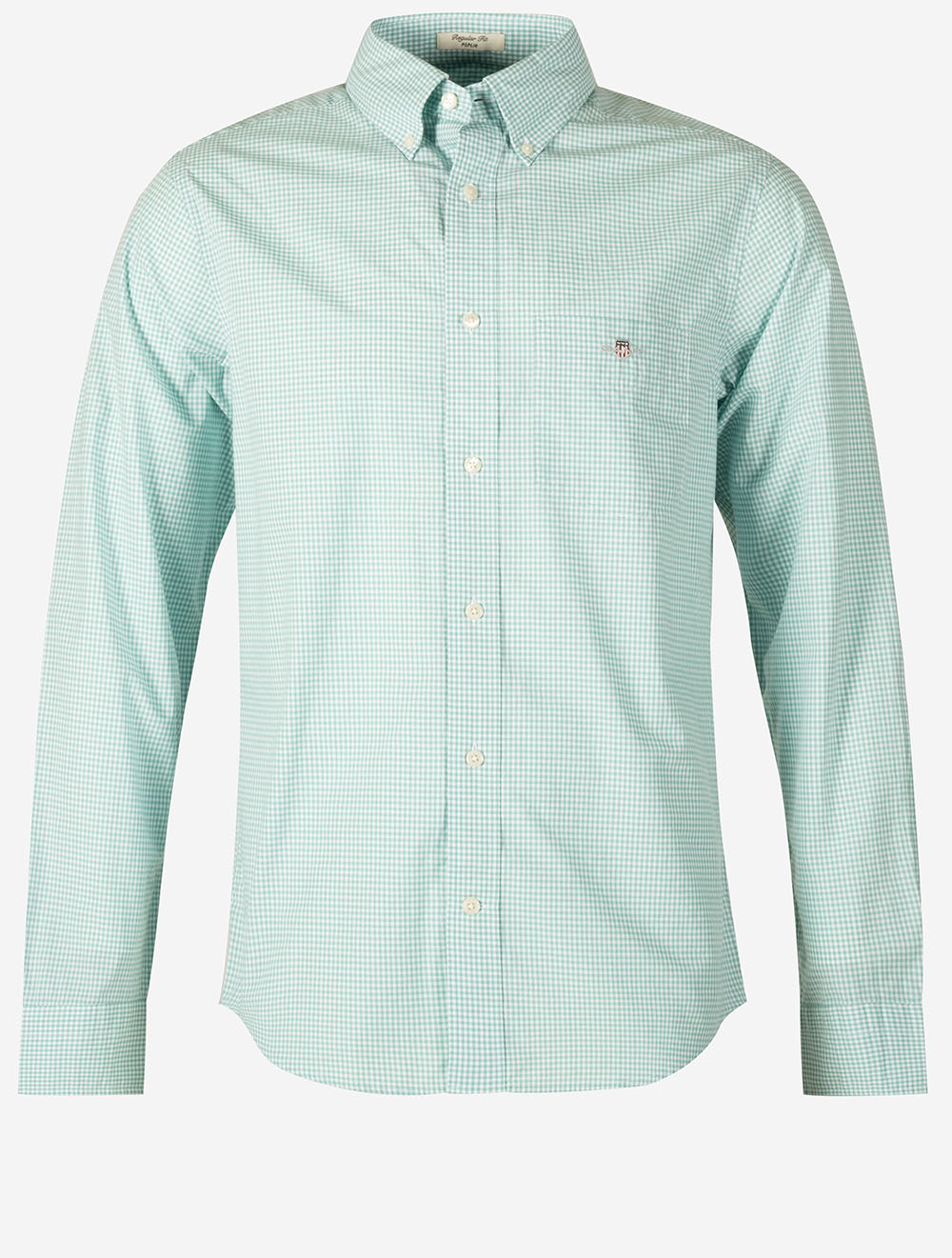 Classic Poplin Gingham Shirt Muted Turquoise
