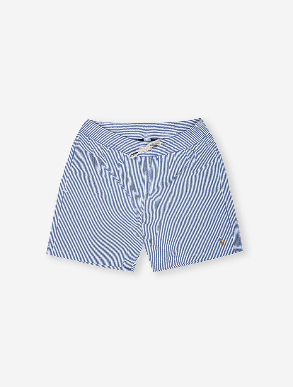 Striped Seersucker Swim Shorts Blue