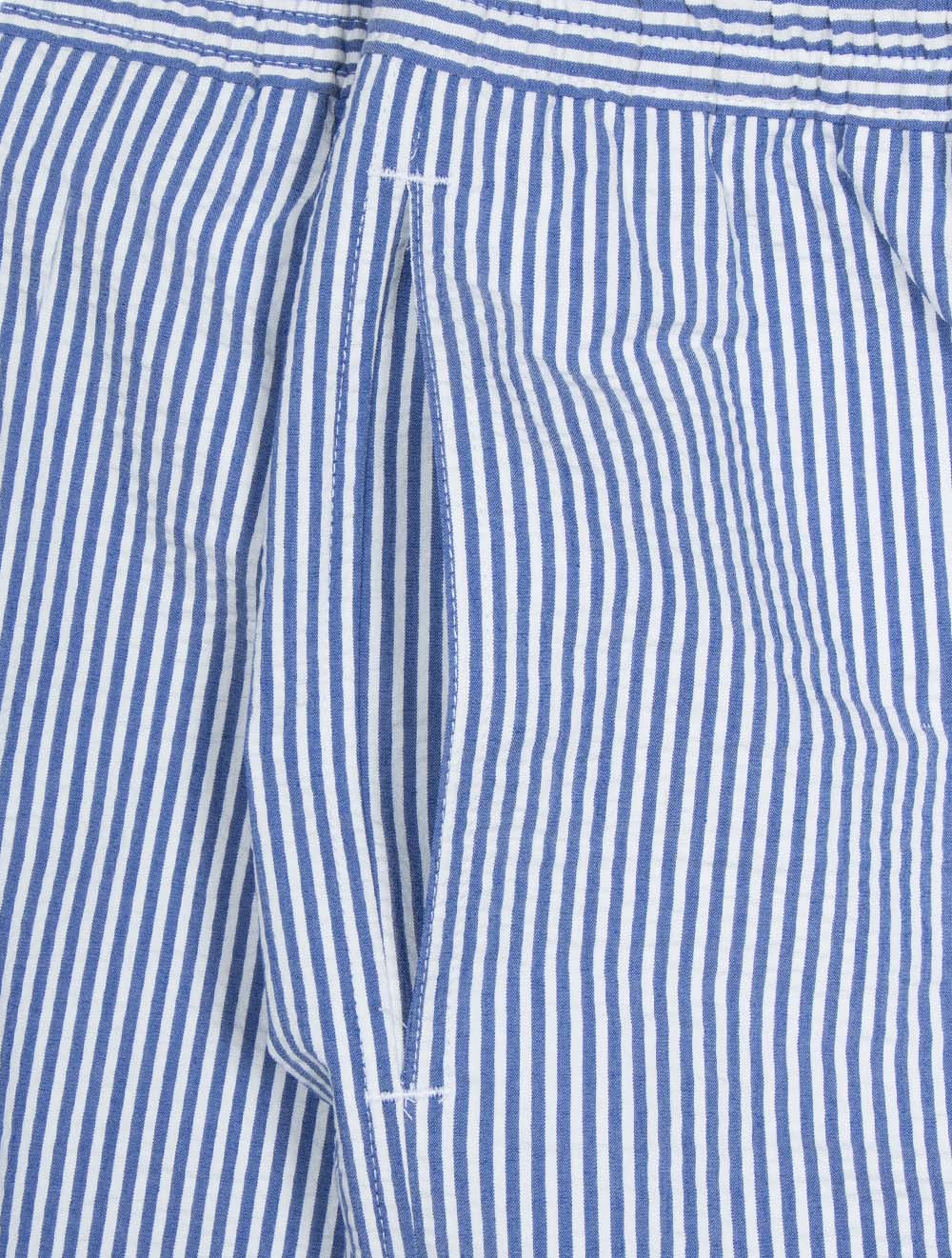 Striped Seersucker Swim Shorts Blue