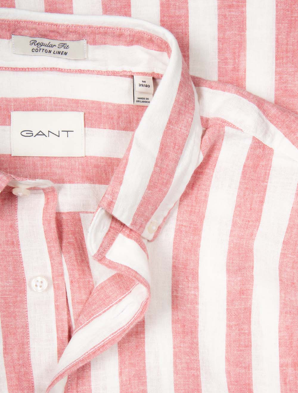 Regular Cotton Linen Stripe Shirt Rose Pink