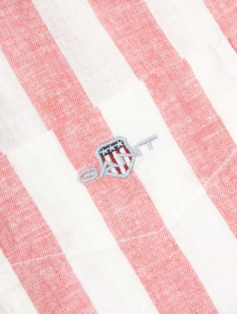 Regular Cotton Linen Stripe Shirt Rose Pink