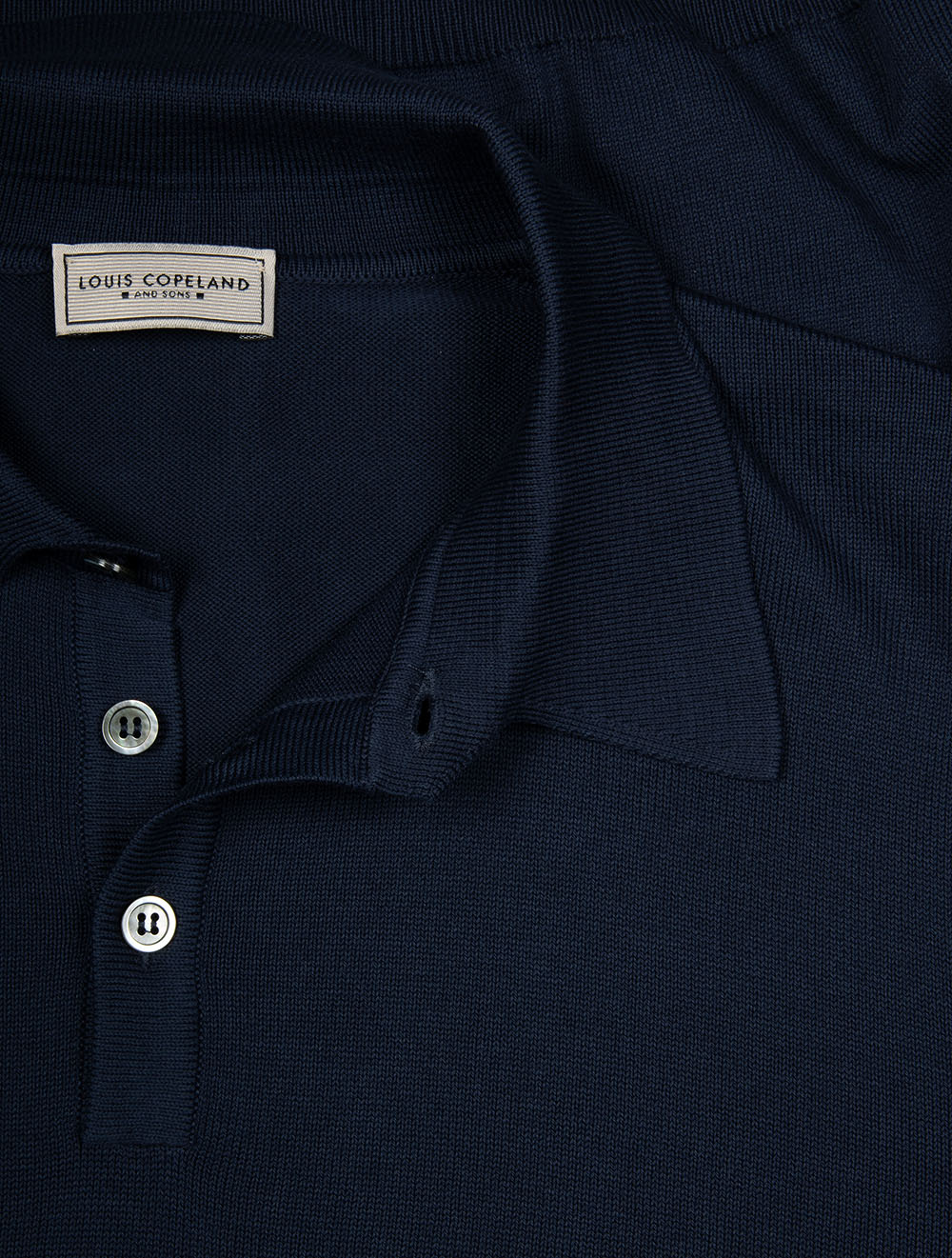 Polo Louis Copeland à manches courtes bleu marine