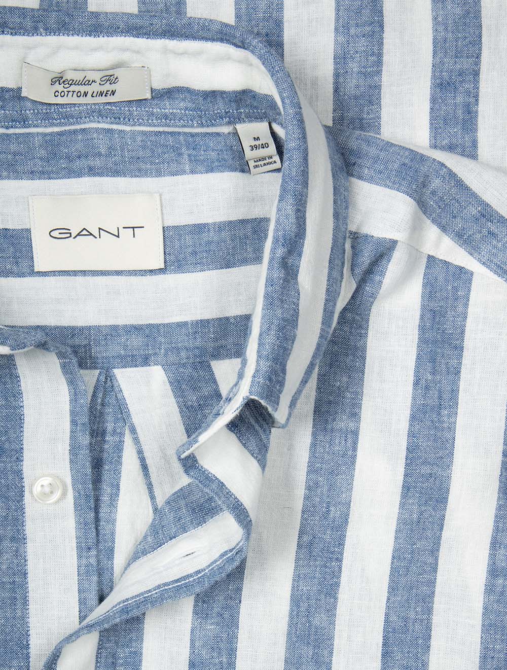 Regular Cotton Linen Stripe Shirt Vintage Blue