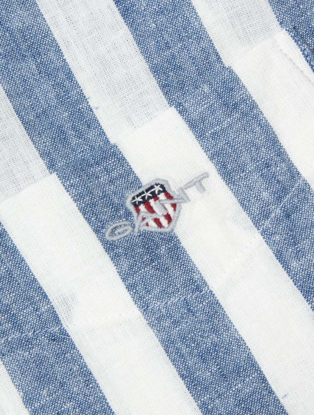 Regular Cotton Linen Stripe Shirt Vintage Blue