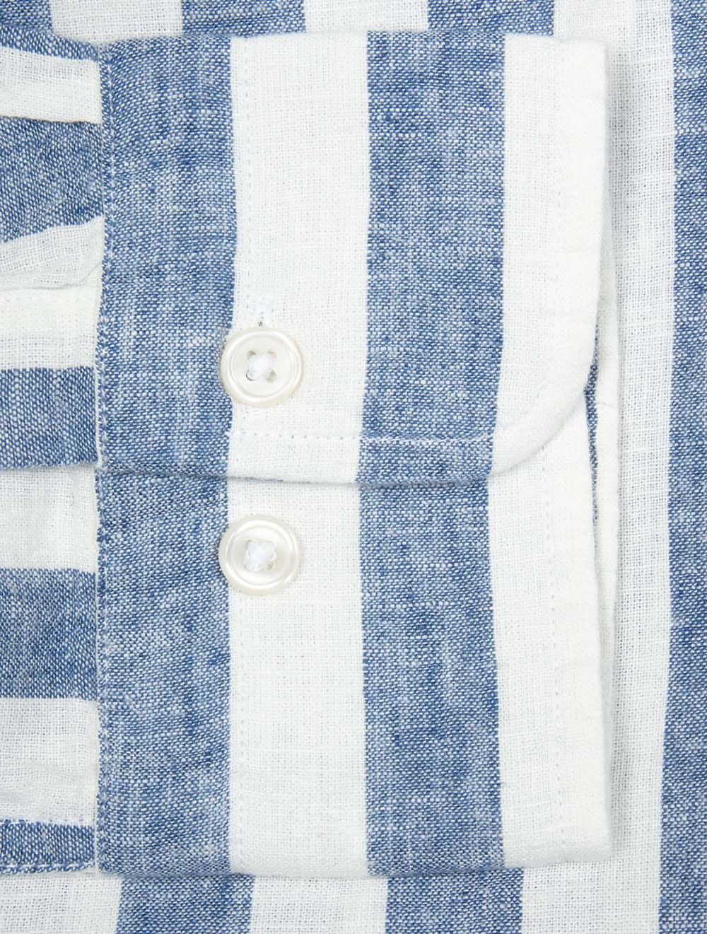 Regular Cotton Linen Stripe Shirt Vintage Blue