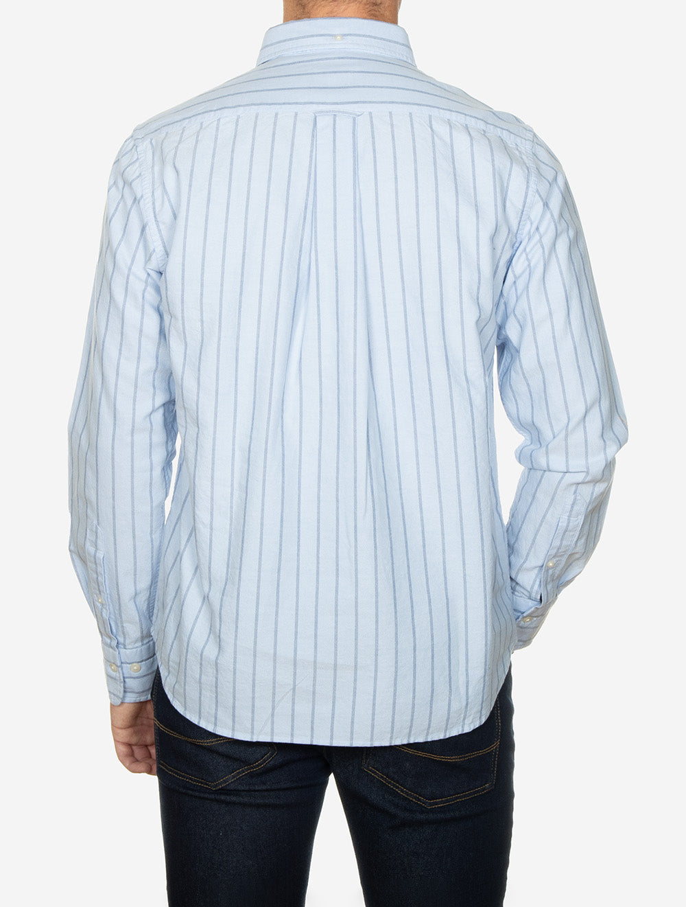 Regular Fit Striped Classic Oxford Shirt Light Blue