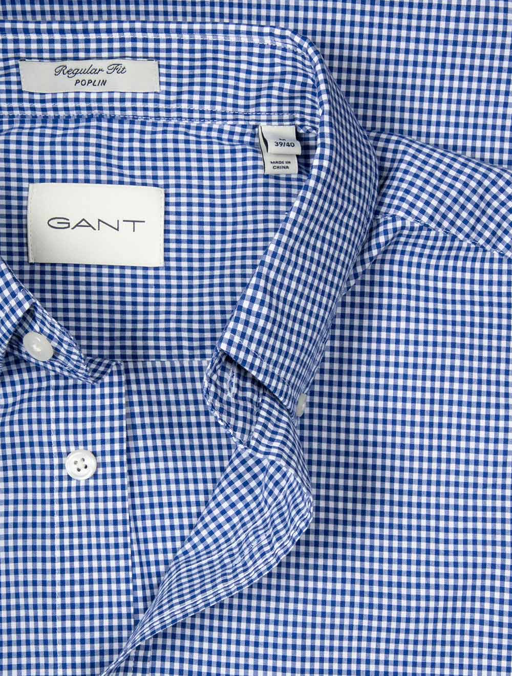 Regular Classic Poplin Gingham Shirt College Blue