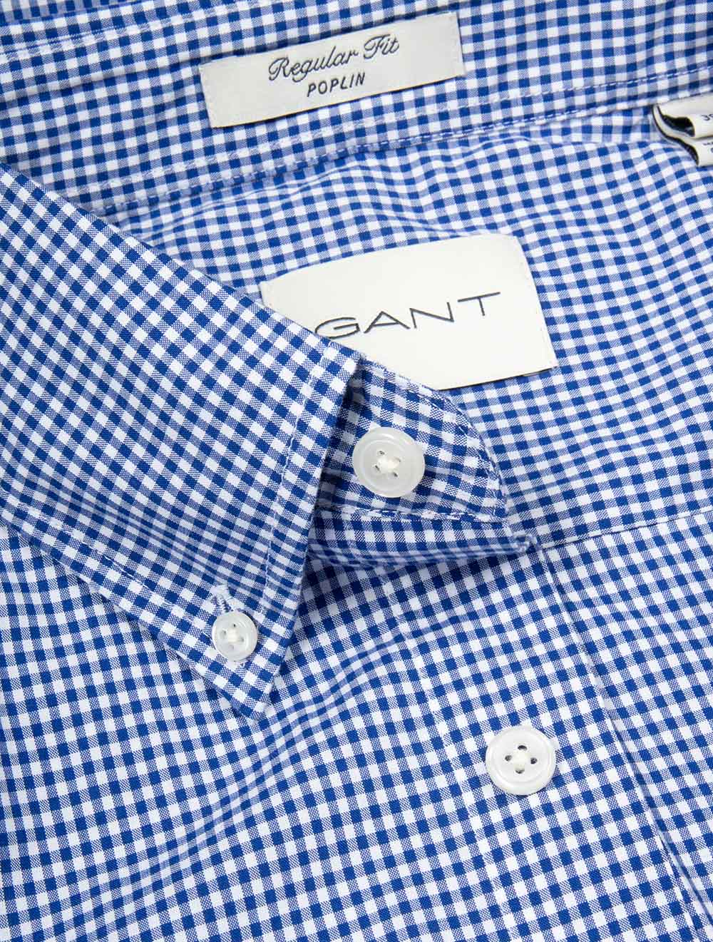 Regular Classic Poplin Gingham Shirt College Blue