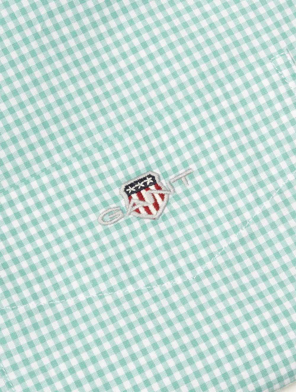 Classic Poplin Gingham Shirt Muted Turquoise