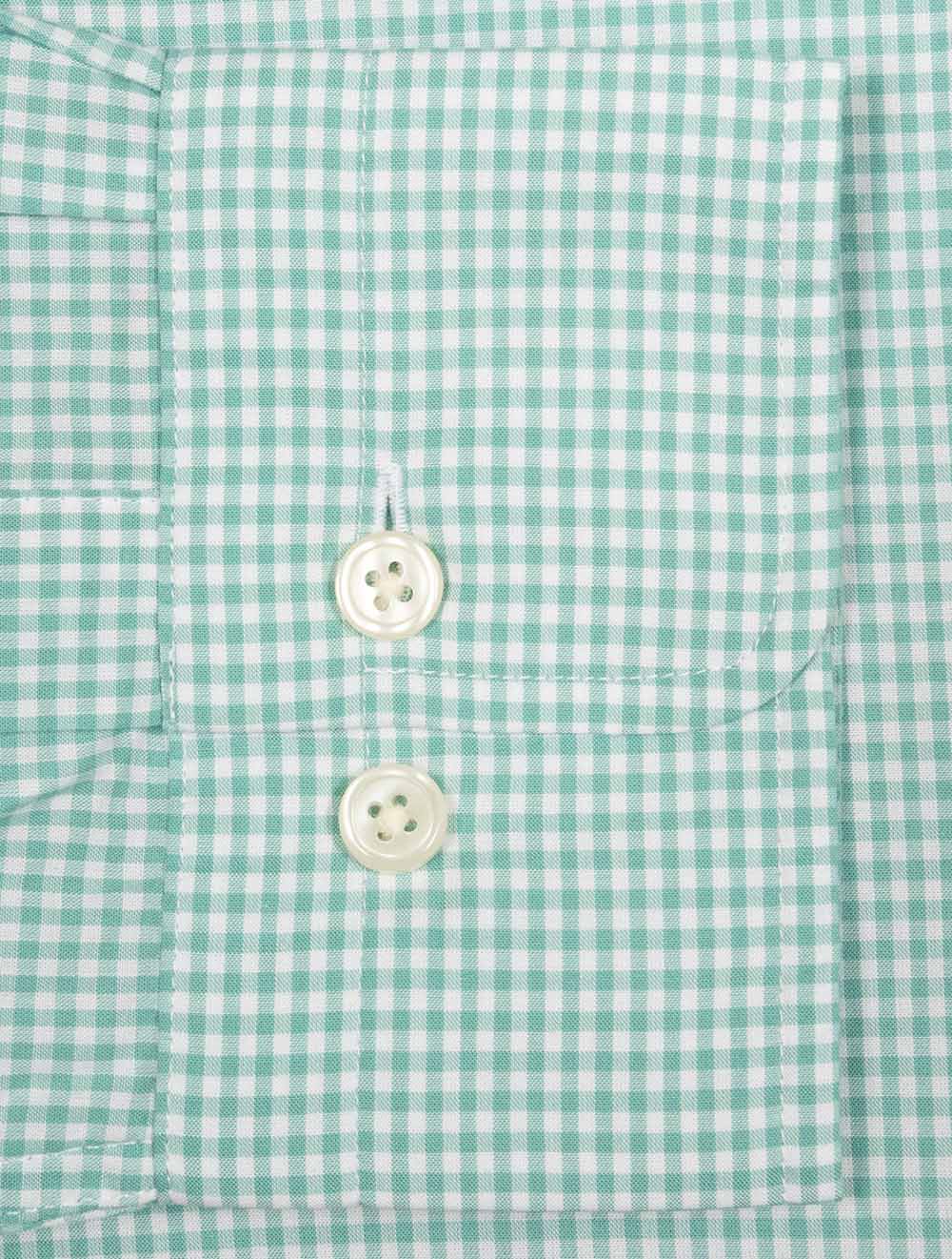 Classic Poplin Gingham Shirt Muted Turquoise