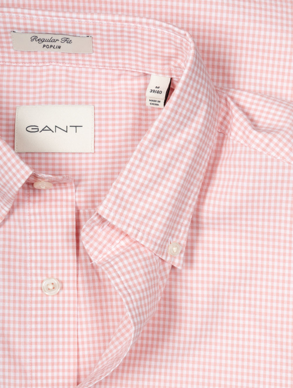 Classic Poplin Gingham Shirt Washed Pink