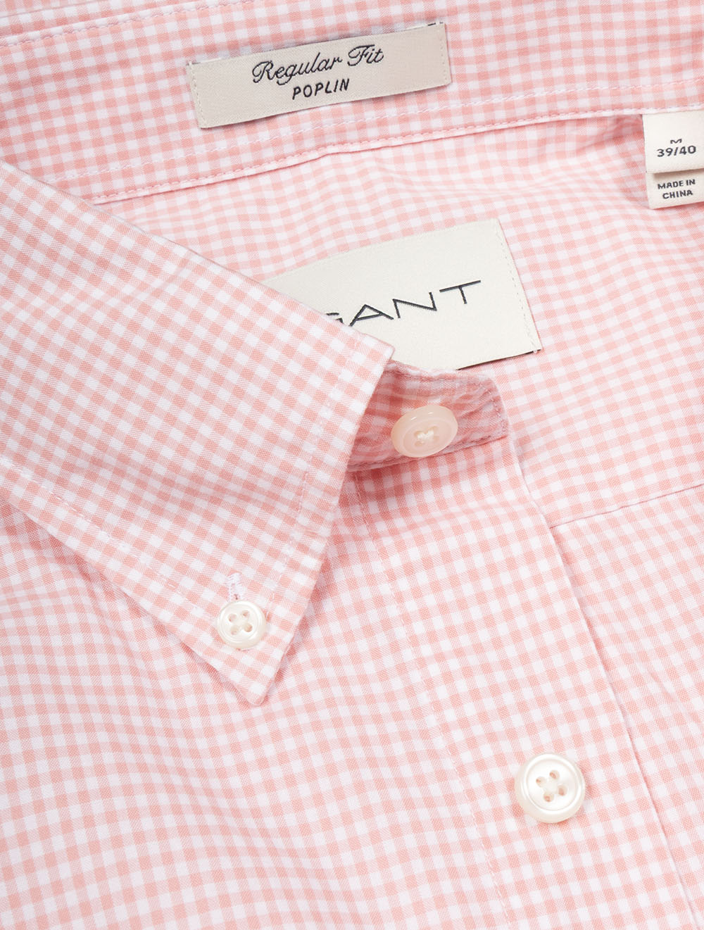 Classic Poplin Gingham Shirt Washed Pink