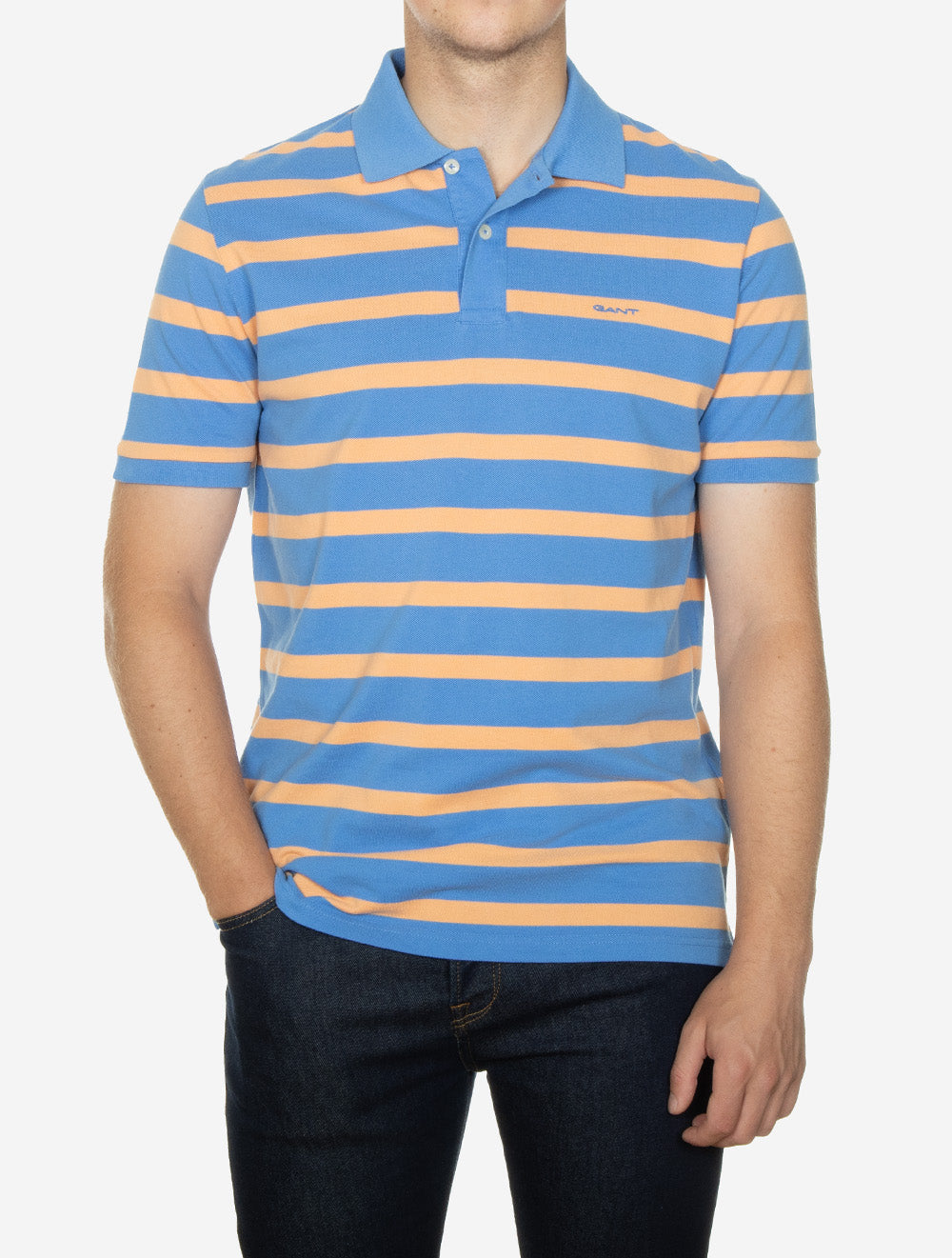 Striped Polo Shirt Perfect Blue