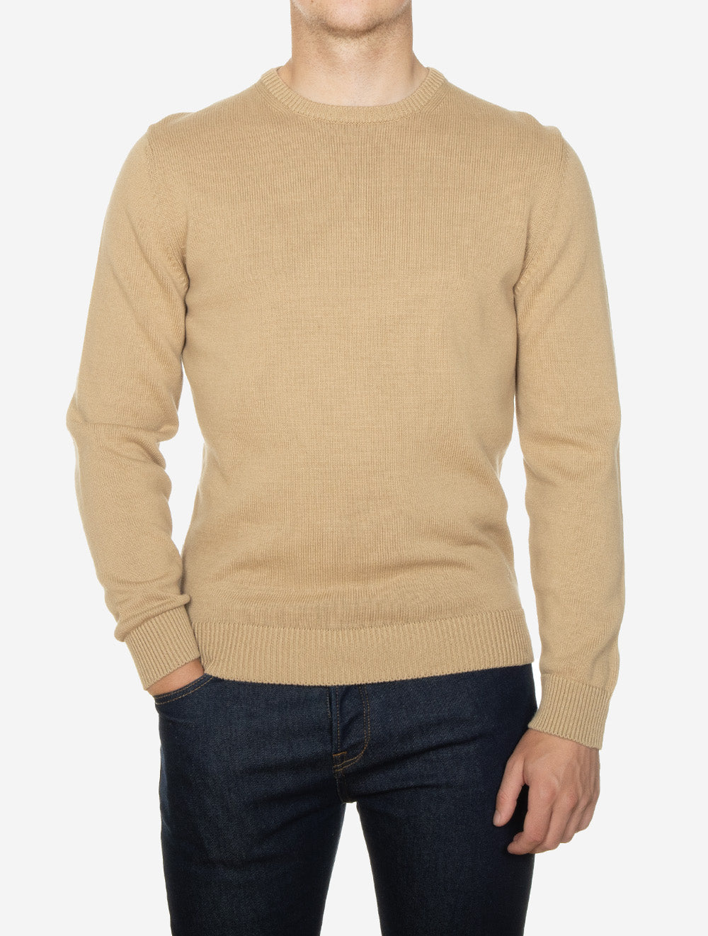 Knitted Crew Neck Sweater Beige