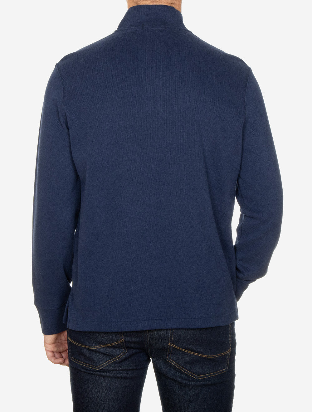 Rib Quarter Zip Pullover Navy