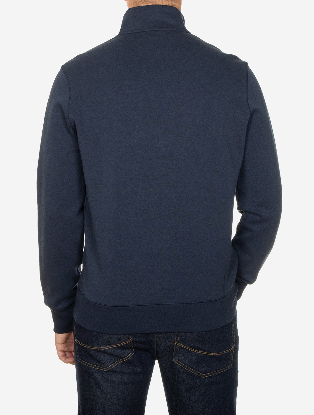 Double-Knit Quarter-Zip Pullover Navy