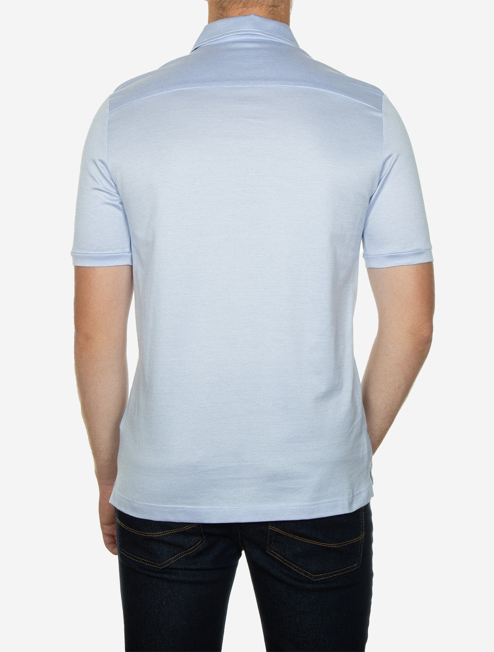 Jaquard Short Sleeve Polo Shirt Blue