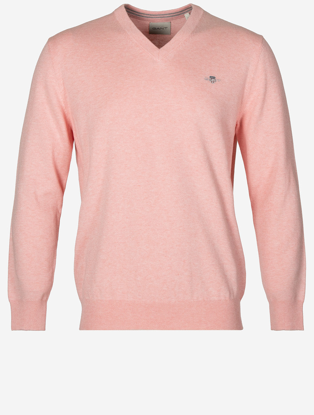 Classic Cotton V-Neck Knit California Pink Melange