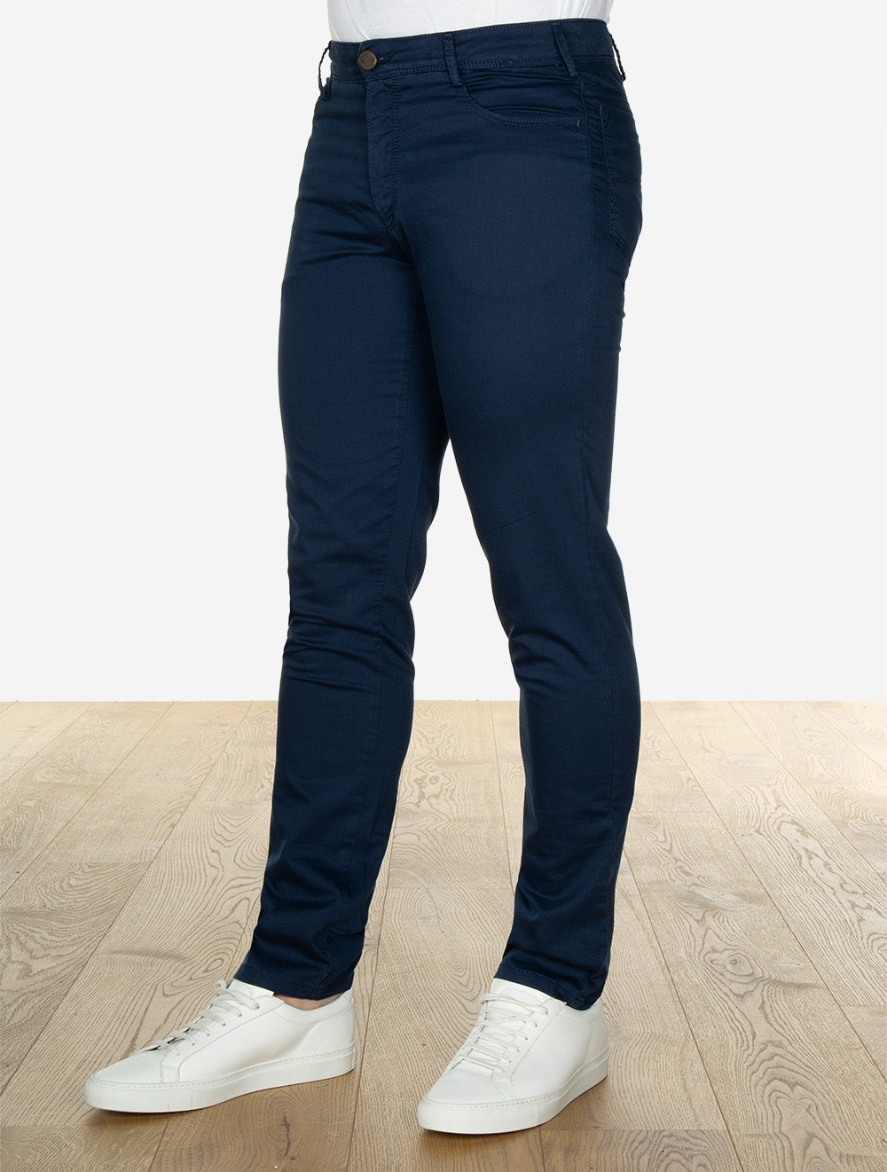 Phoenix Super-Stretch Satin Trousers Navy