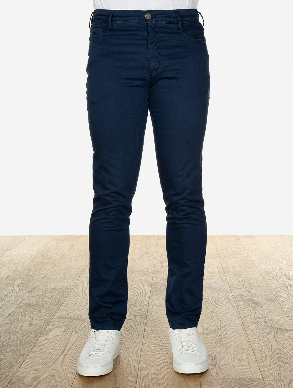 Phoenix Super-Stretch Satin Trousers Navy