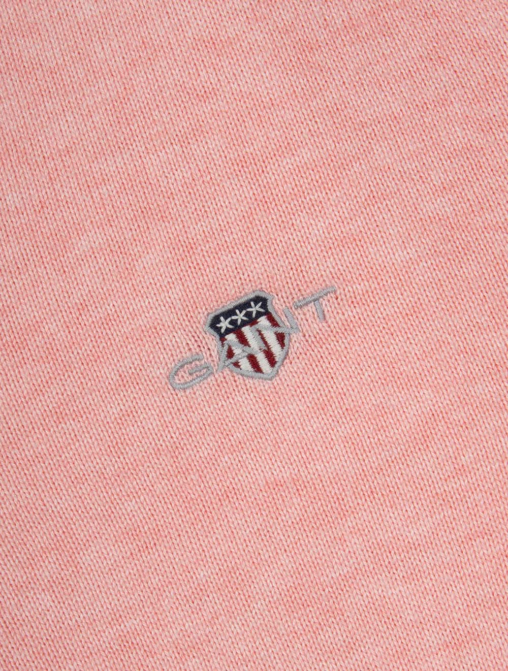 Classic Cotton V-Neck Knit California Pink Melange