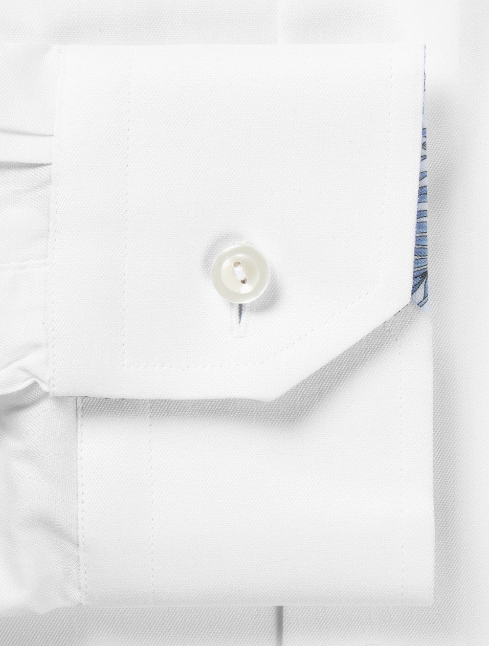 Contemporary Floral Inlay Twill Shirt White