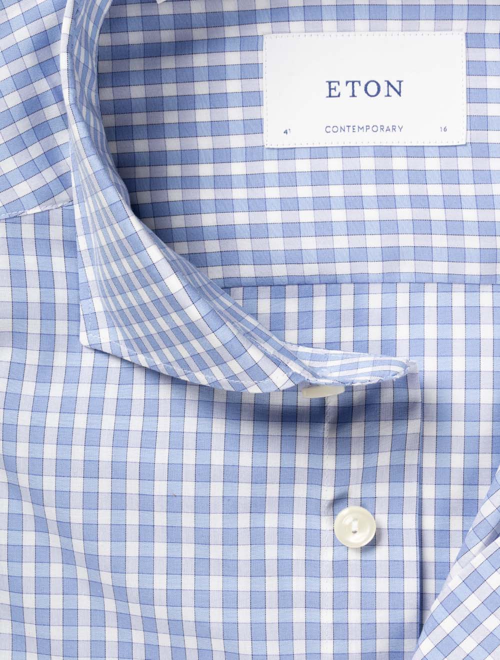 Contemporary Check Poplin Shirt White