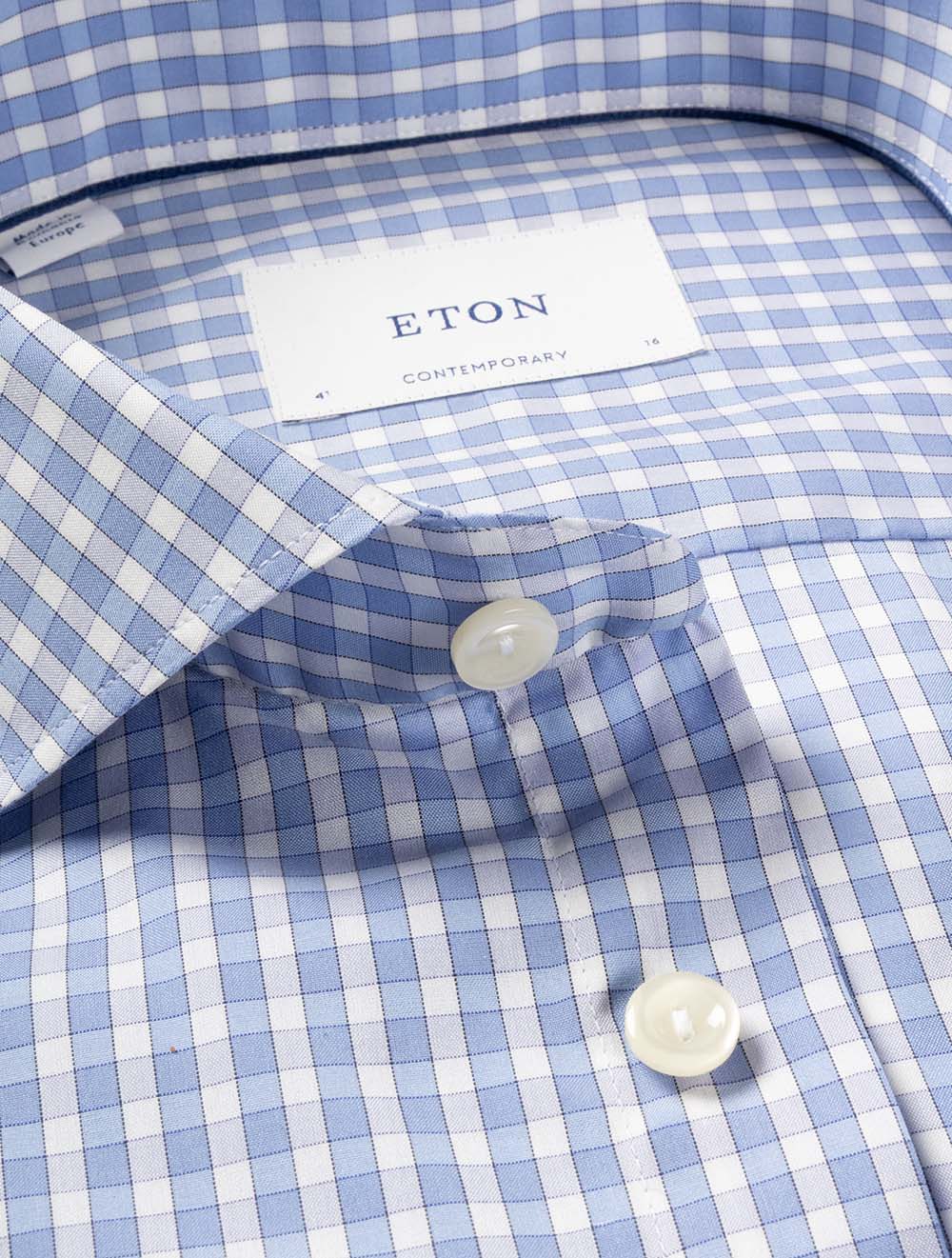 Contemporary Check Poplin Shirt White
