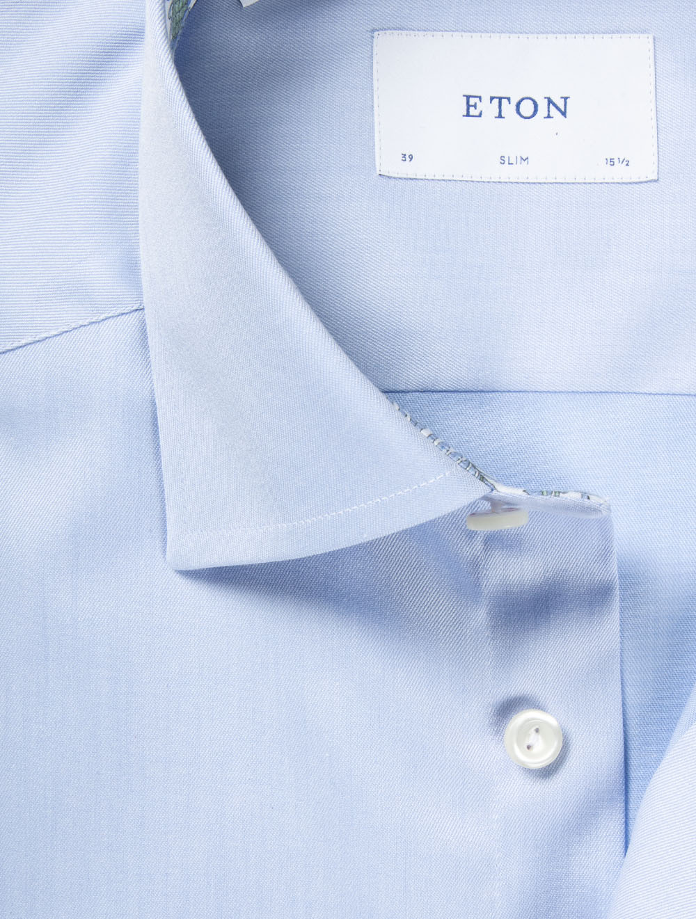 Slim Floral Inlay Twill Shirt Blue