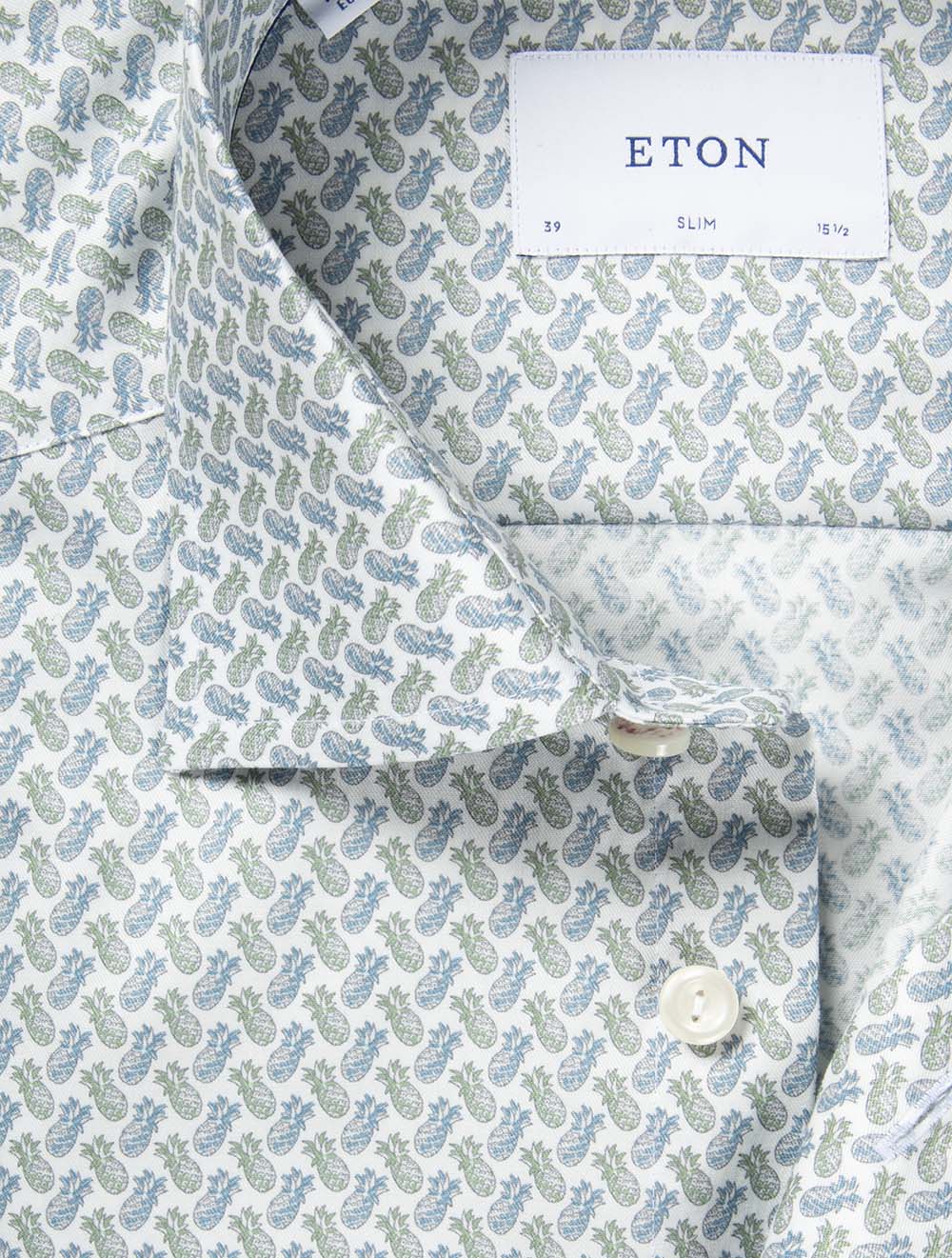 Slim Motif Pattern Shirt Green