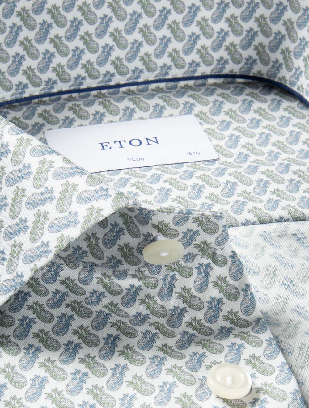 Slim Motif Pattern Shirt Green