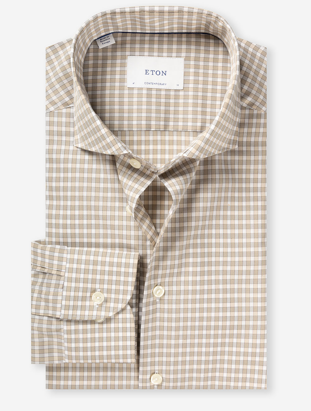 Contemporary Check Poplin Shirt Brown