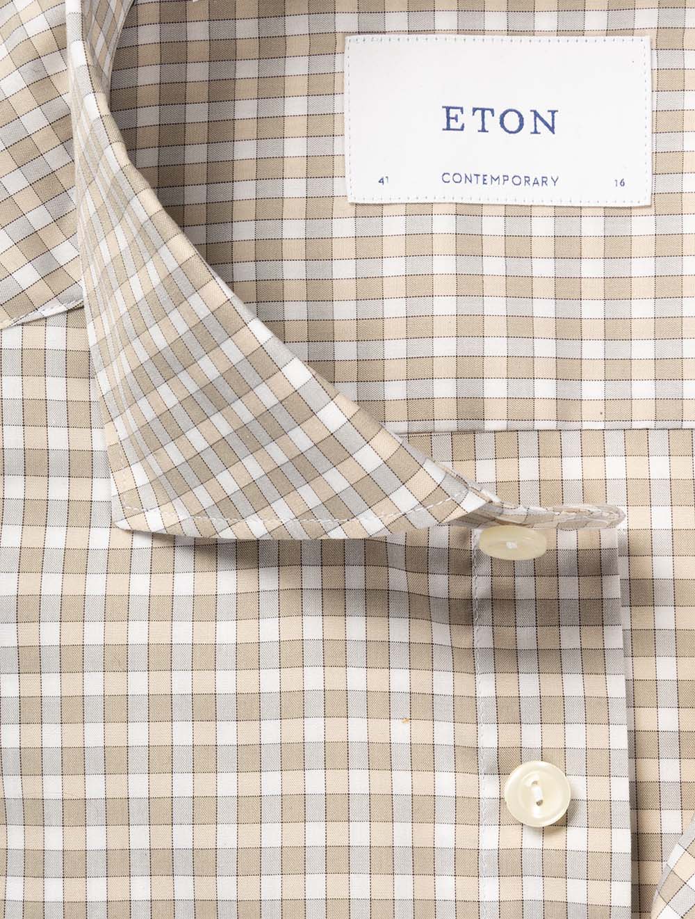 Contemporary Check Poplin Shirt Brown