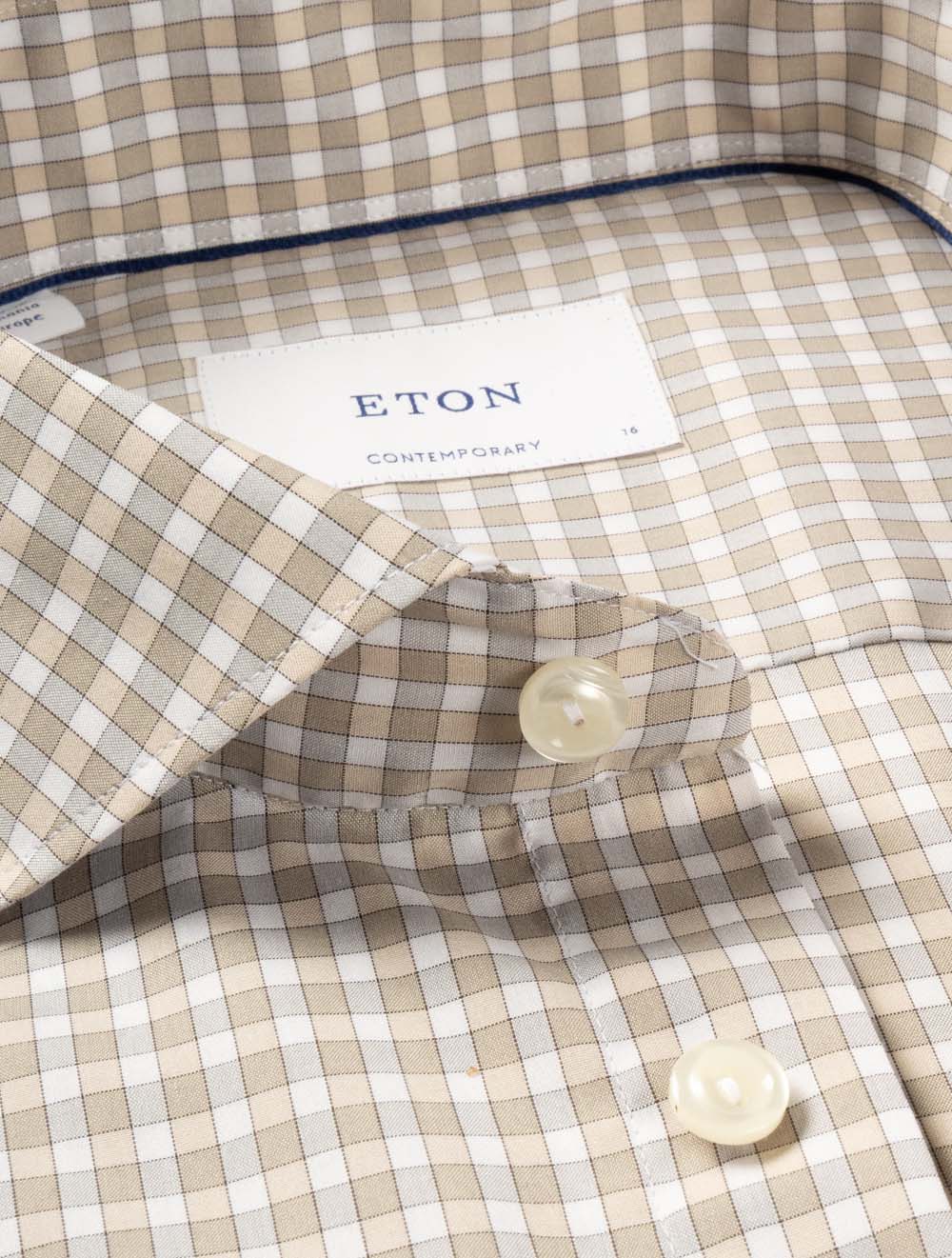 Contemporary Check Poplin Shirt Brown