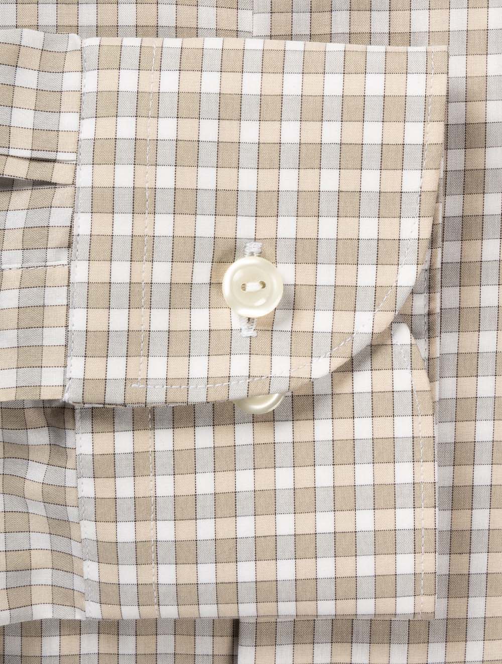 Contemporary Check Poplin Shirt Brown