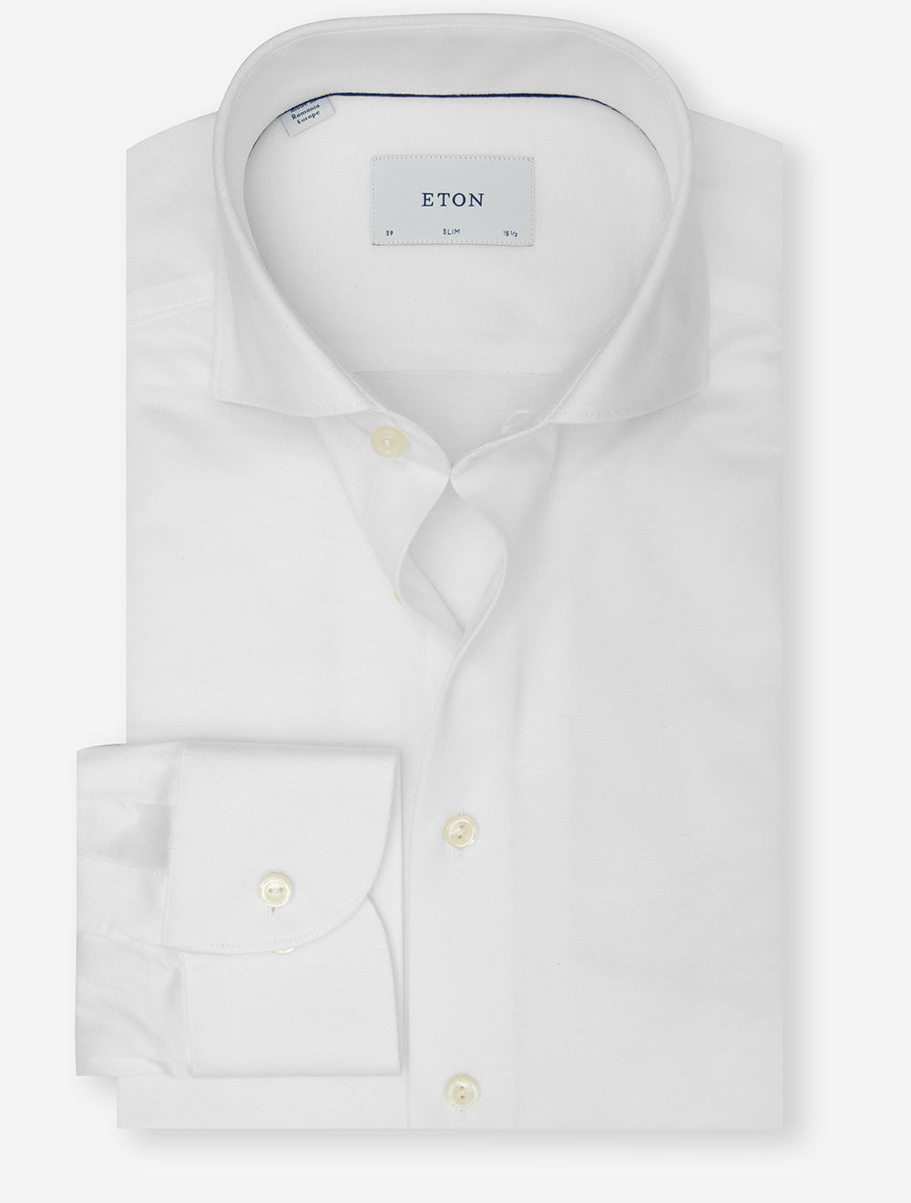 Slim Fit Filo di Scozia Jacquard Knit Shirt White