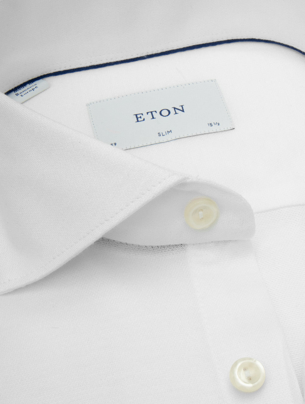 Slim Fit Filo di Scozia Jacquard Knit Shirt White