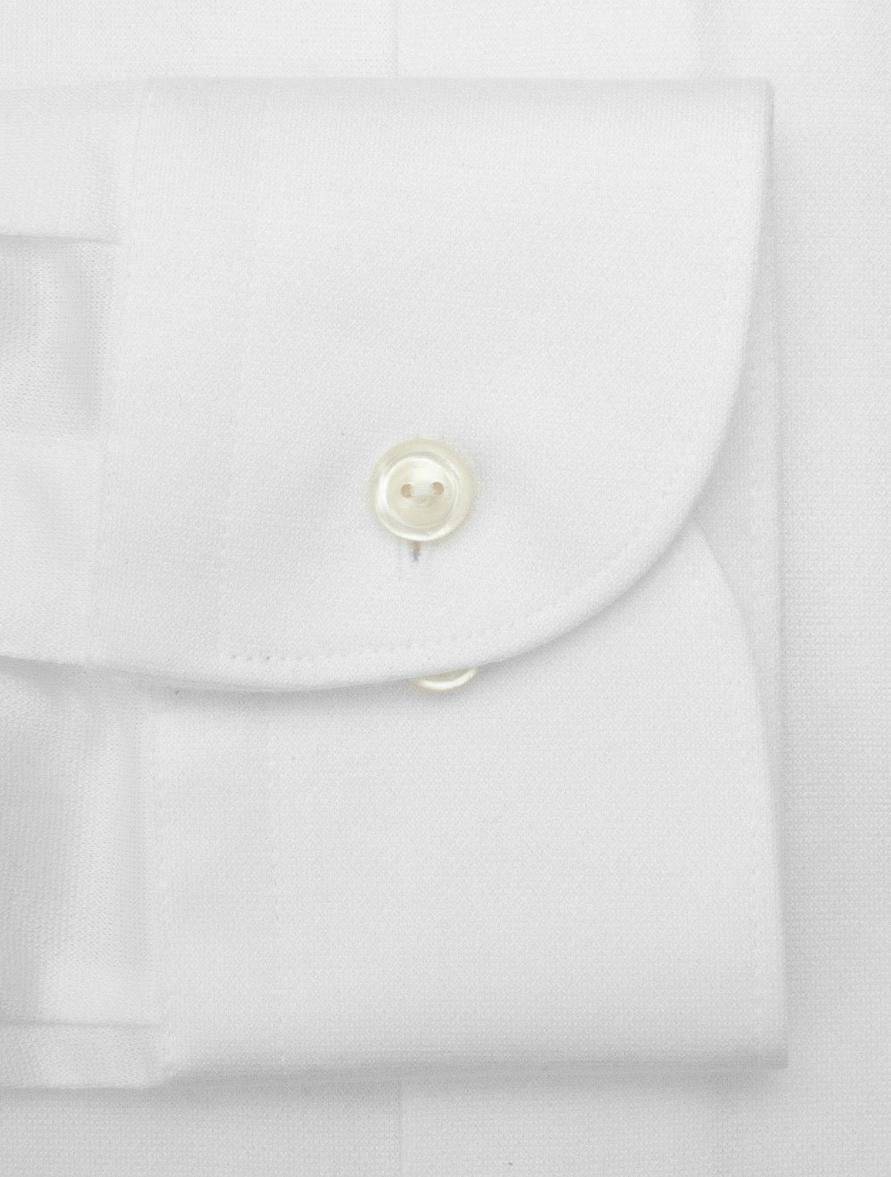 Slim Fit Filo di Scozia Jacquard Knit Shirt White