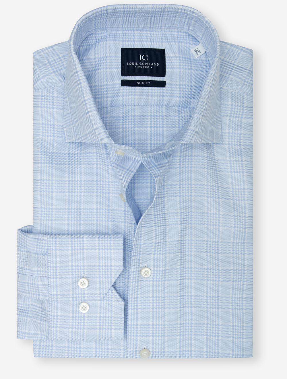 Plaid Check Slim Fit Shirt Blue