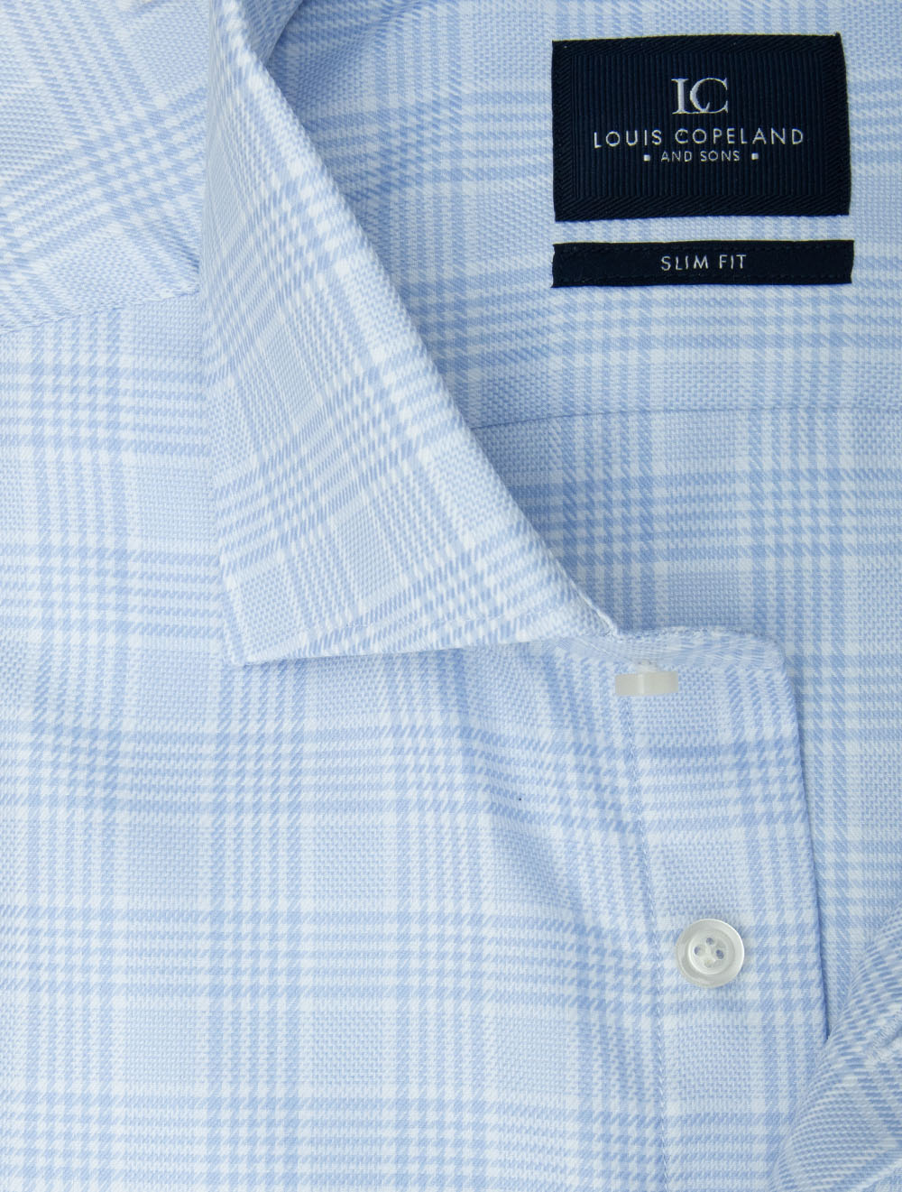 Plaid Check Slim Fit Shirt Blue