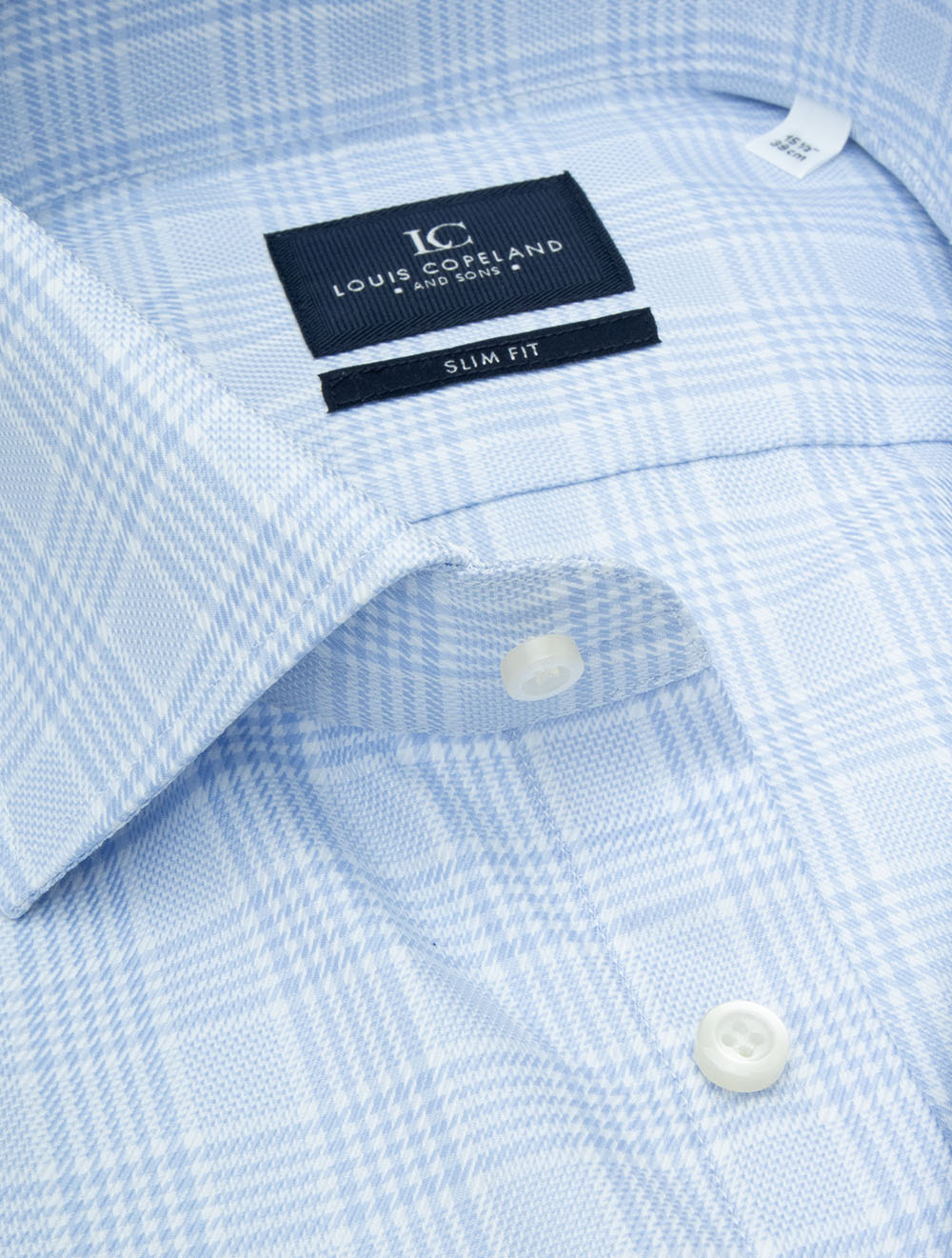 Plaid Check Slim Fit Shirt Blue