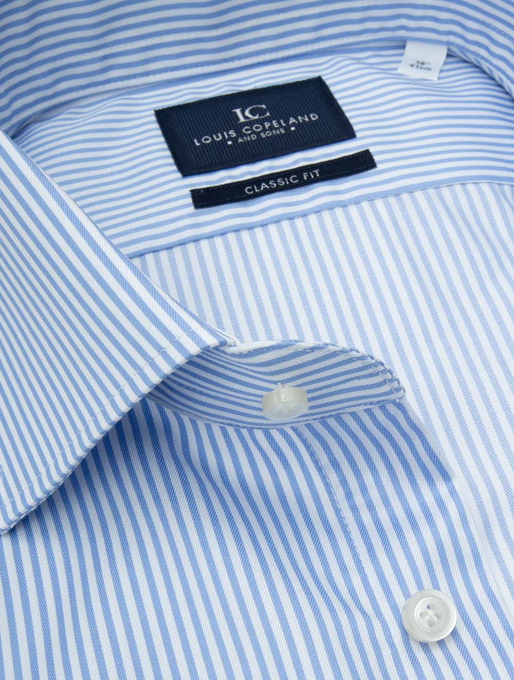 Stripe Classic Fit Shirt Blue