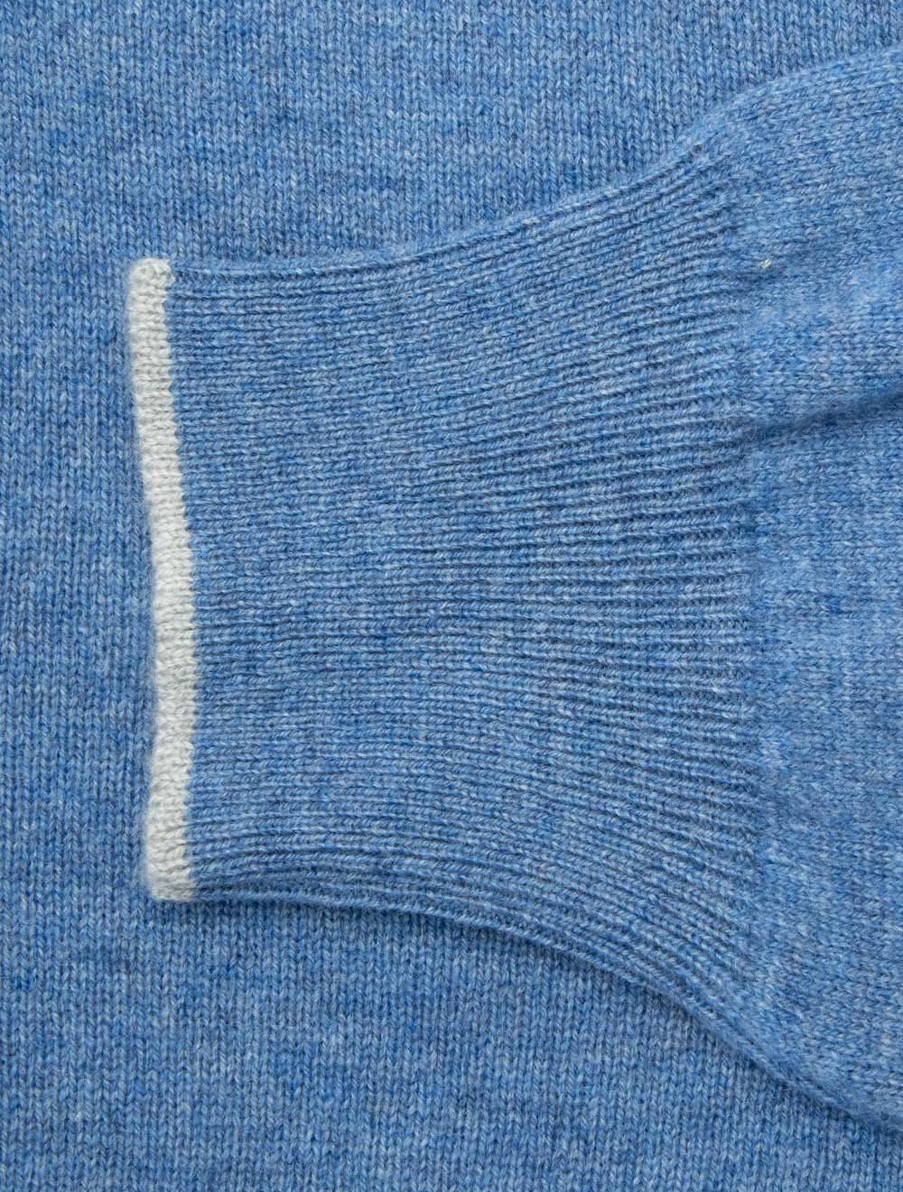 Wool And Cashmere Half Zip Blue