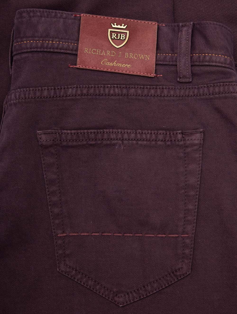 Luxury Denim Jeans Burgundy