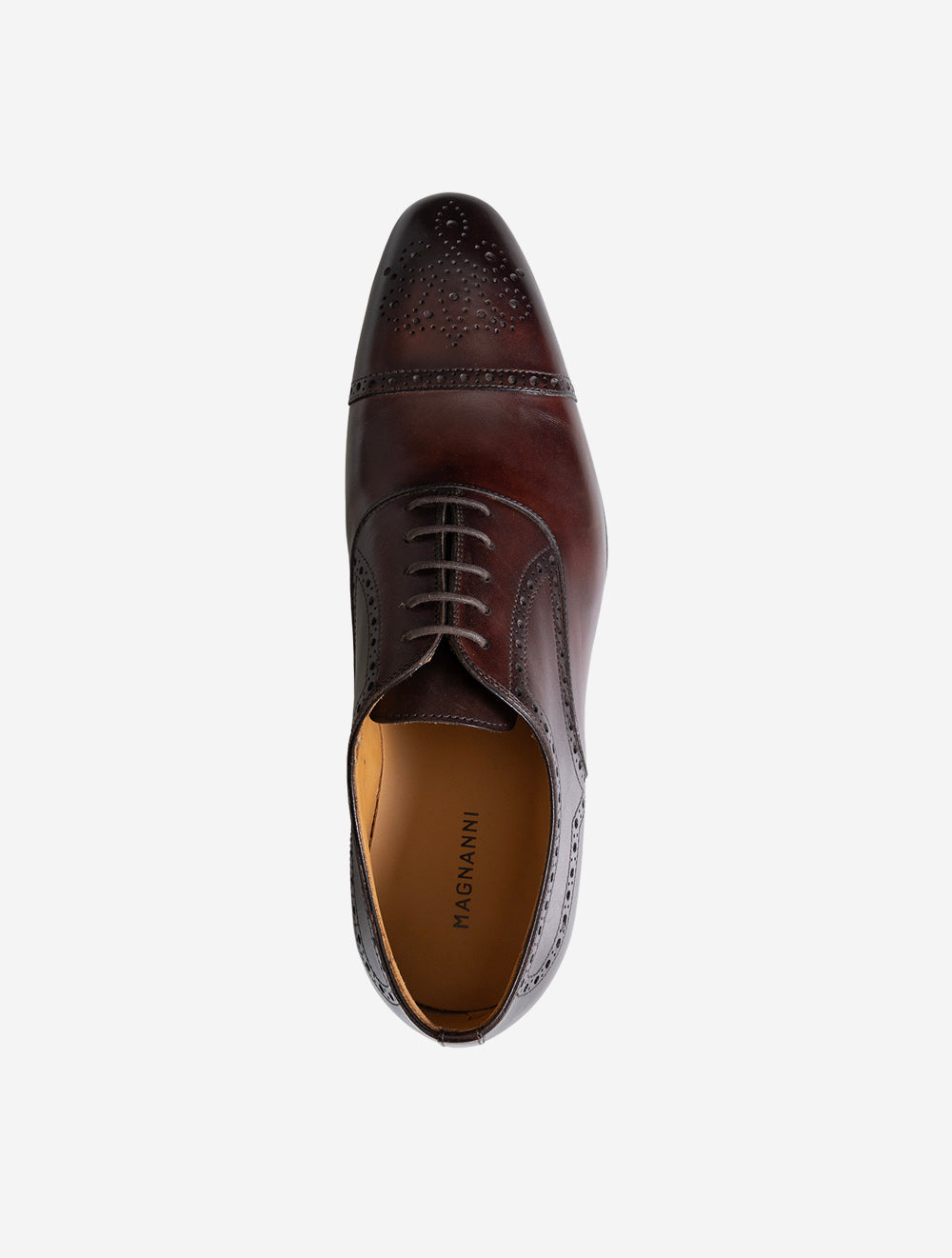 Brogue-Schuh mit Zehenkappe, Mittelbraun