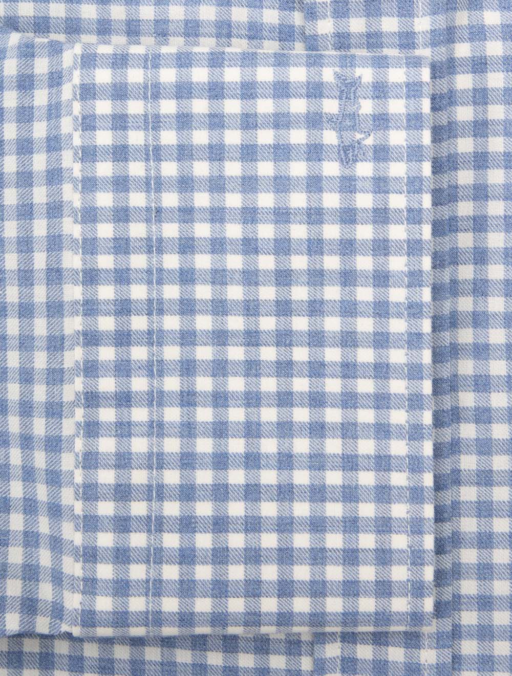 Gingham Check Cotton Shirt Blue