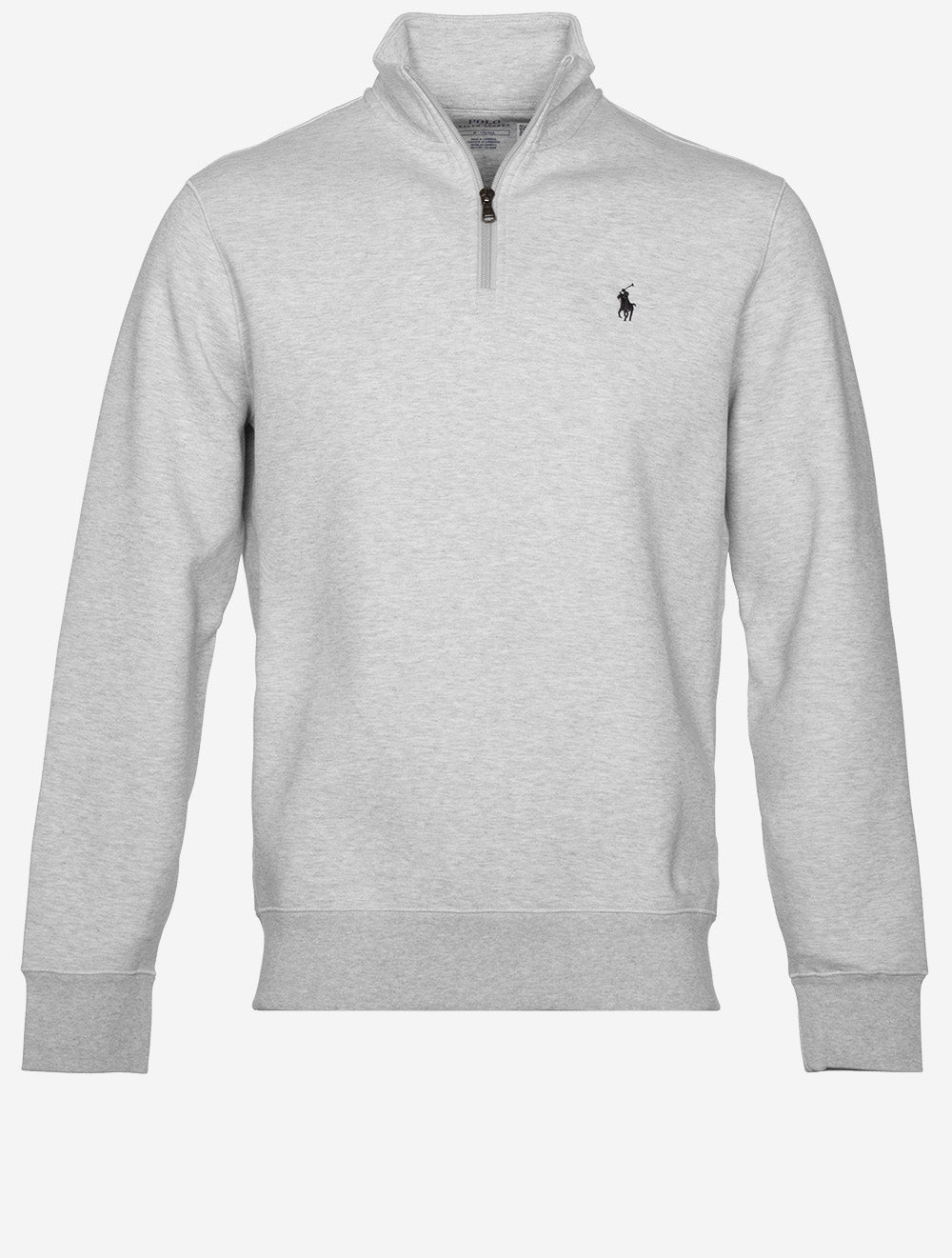 Double-Knit Quarter-Zip Pullover Grey