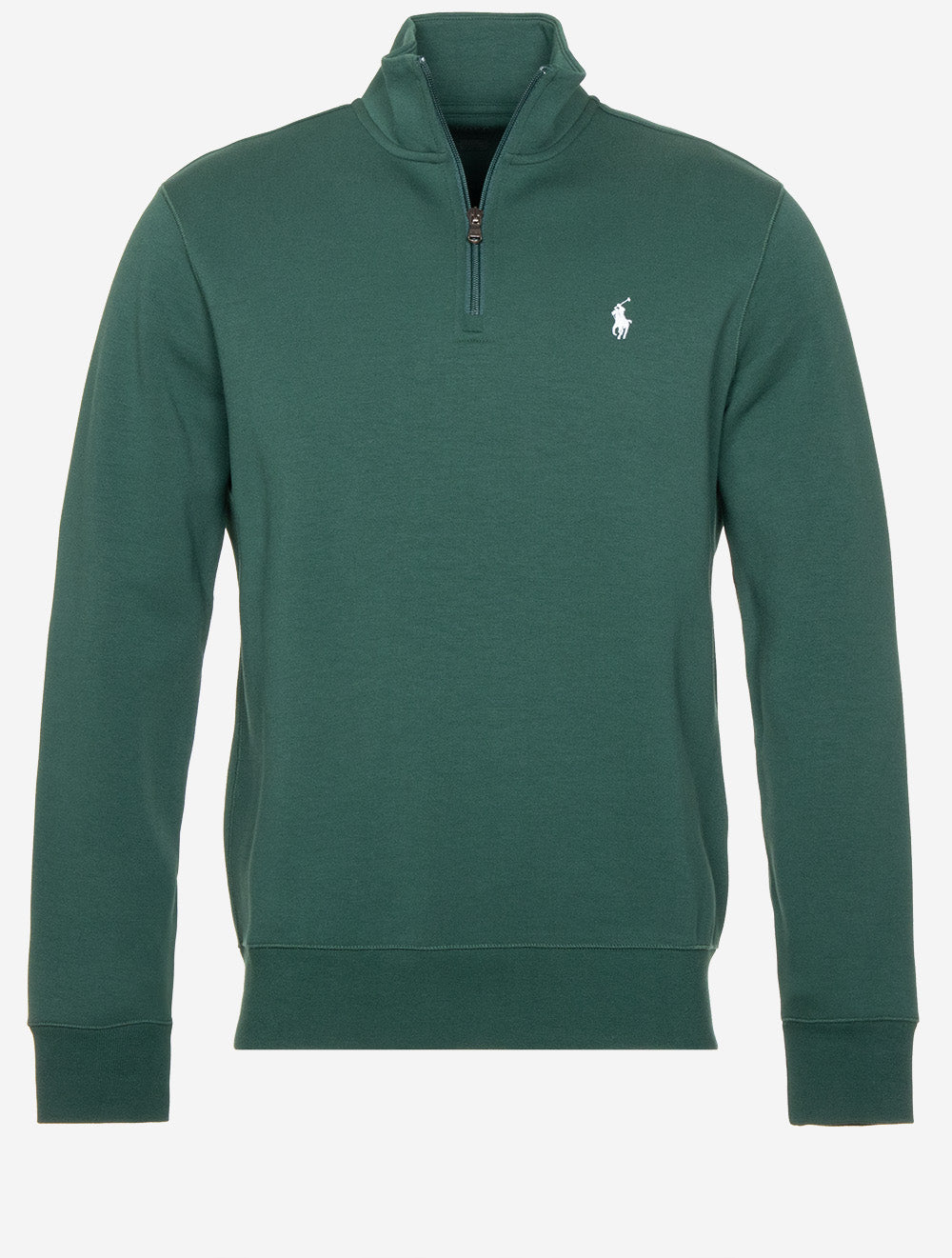 Double-Knit Quarter-Zip Pullover Green