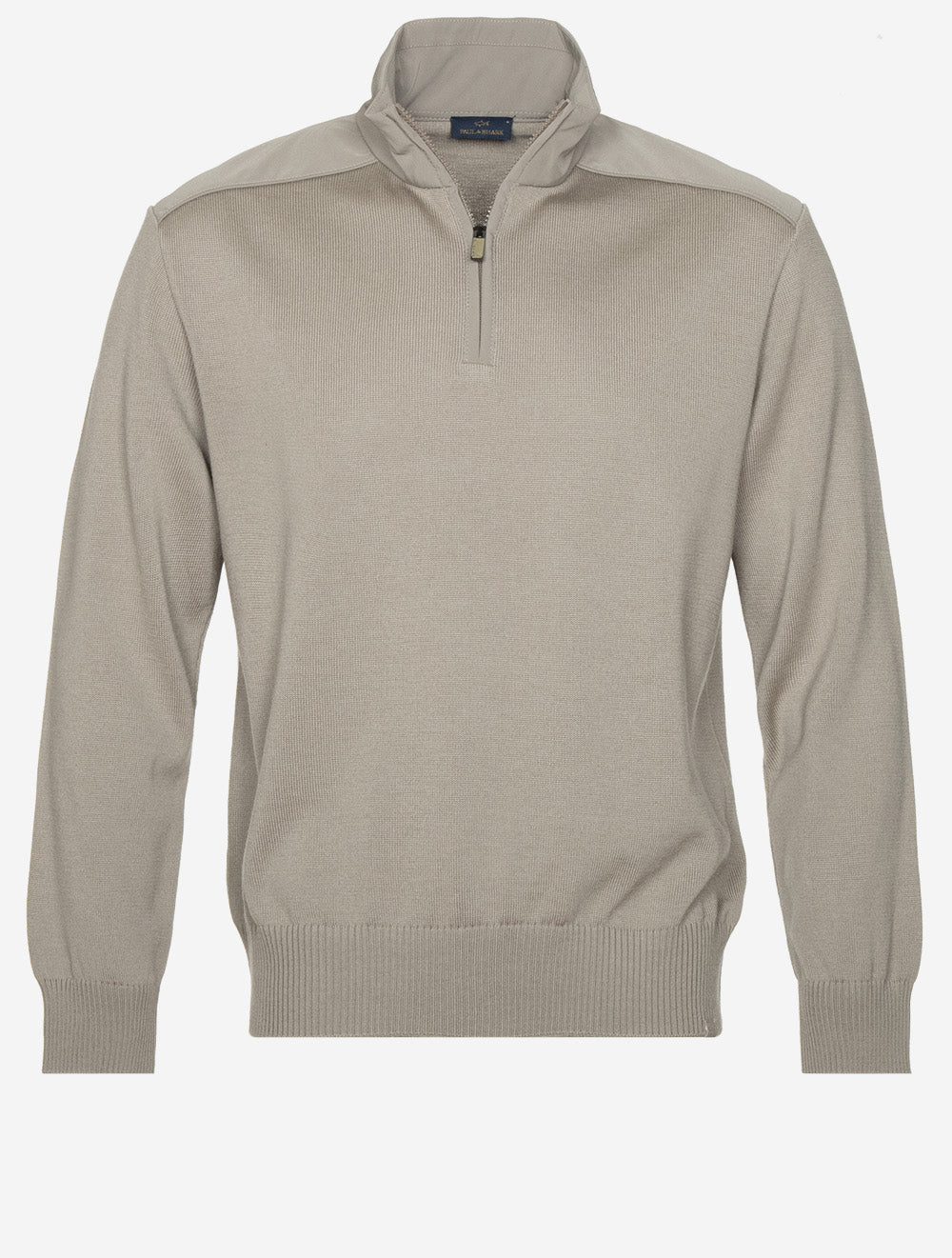 Virgin Wool Half Zip Sweater Sand