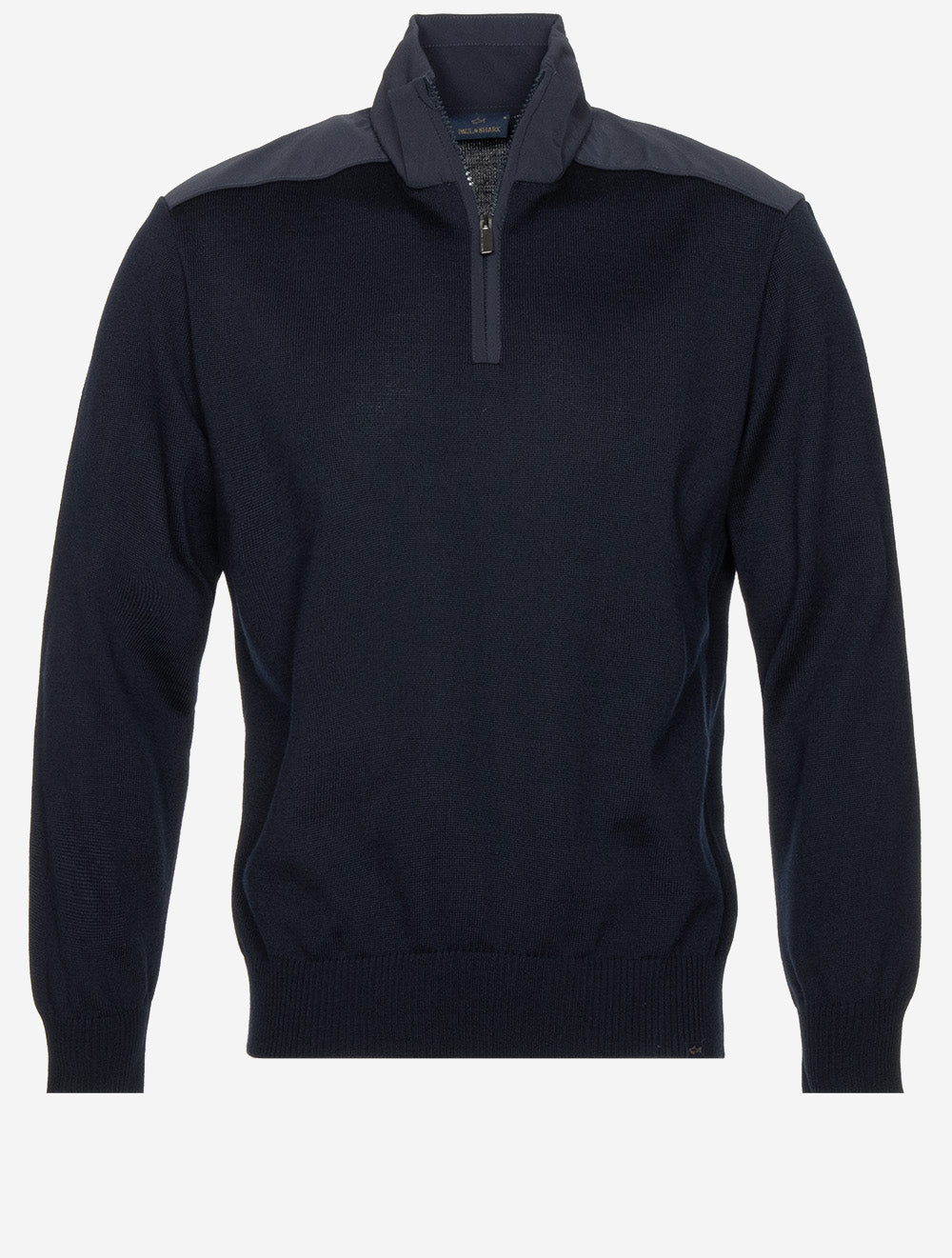 Virgin Wool Half Zip Sweater Navy